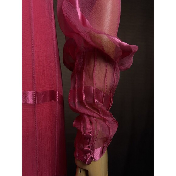 Beautiful 1980s Judy Hornby Couture Vintage 2pc Silk Dress & Slip Set sz 14 - Picture 6 of 8